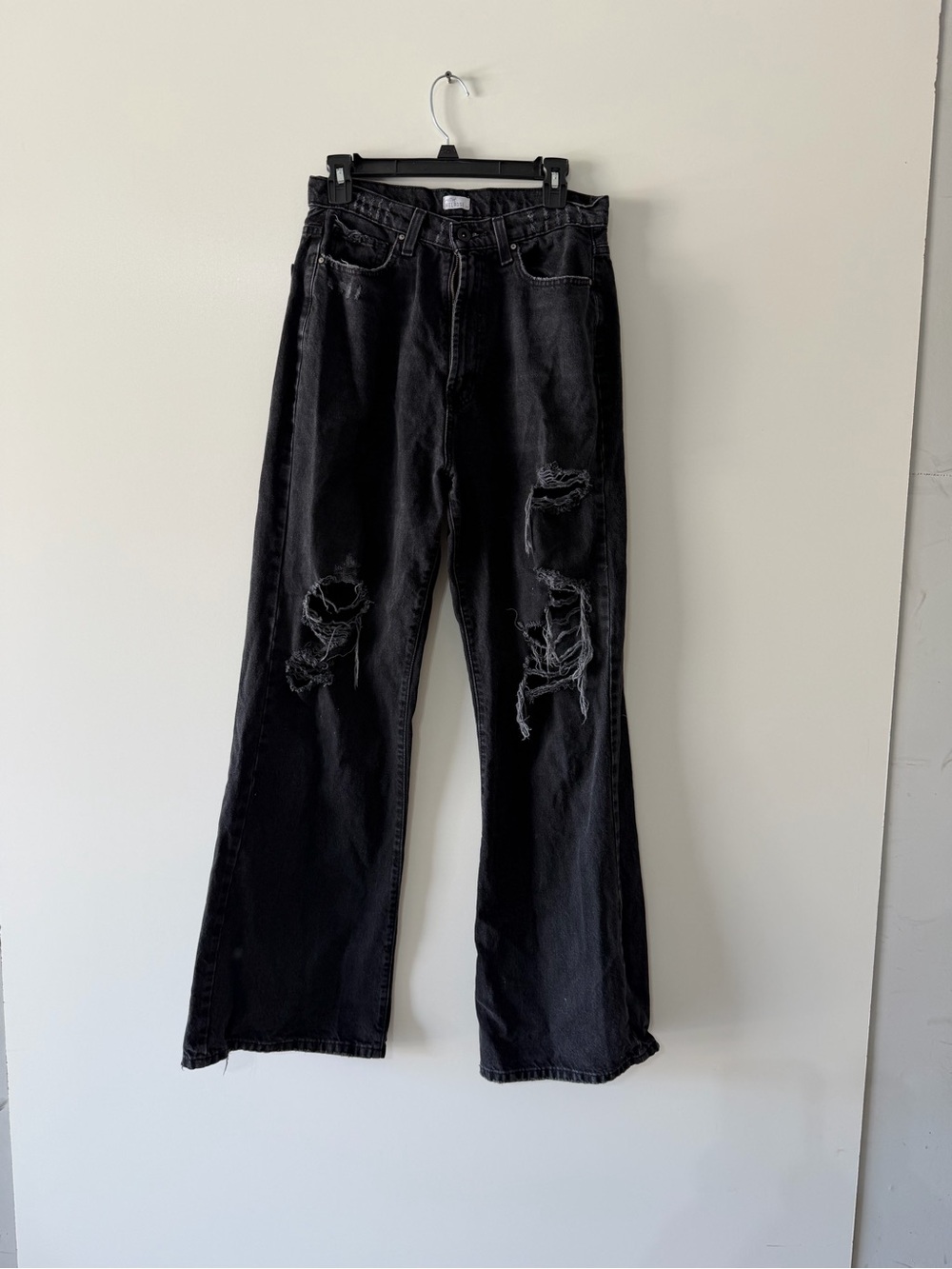 West of melrose Black Distressed Wide Leg Jeans - Women 29